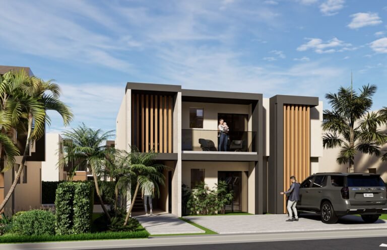 Villas Duplex desde la calle interior del residencial